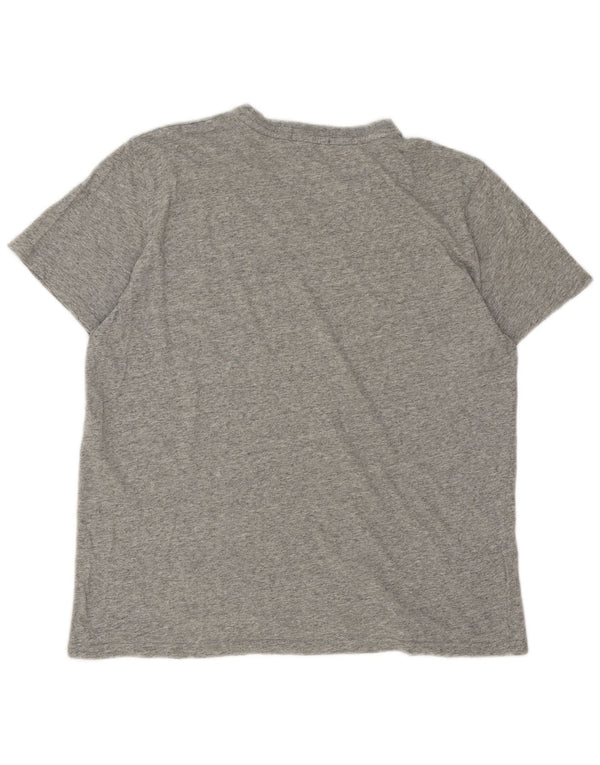 Camiseta masculina Fred Perry grande algodão manchado cinza