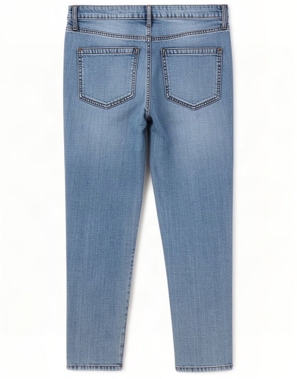 Marks & Spencer Womens Boyfriend Tapered Jeans UK 10 Small W30 L27 Blue