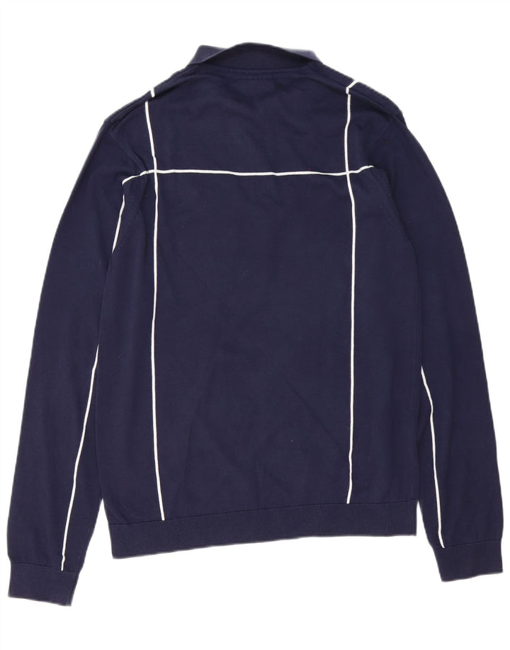 Suéter masculino Fila com gola polo e algodão listrado azul marinho médio