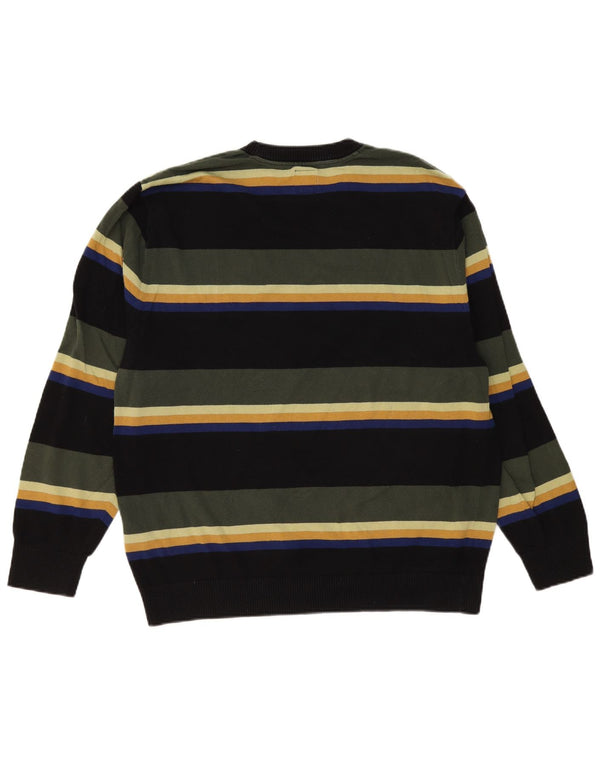 Suéter masculino Vans com gola redonda, grande algodão listrado multicolorido