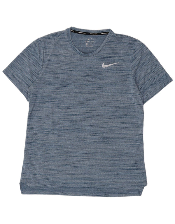 Nike Mens Dri Fit T-Shirt Top Large Blue Flecked Polyester
