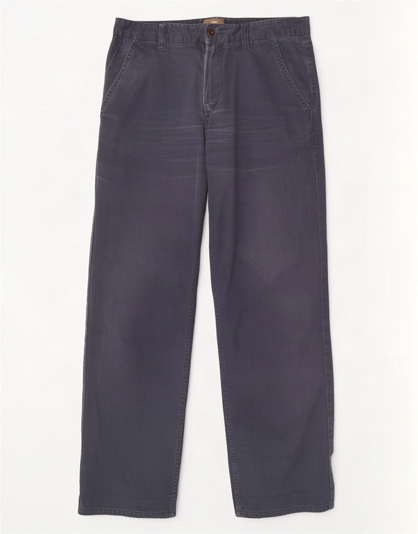 Calças Chino retas masculinas Timberland W34 L31 algodão azul marinho
