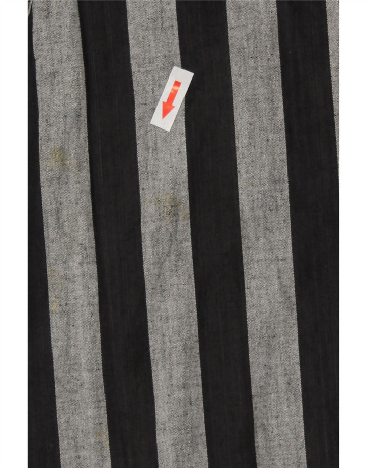 Macacão feminino vintage sem mangas UK 14 listrado preto médio