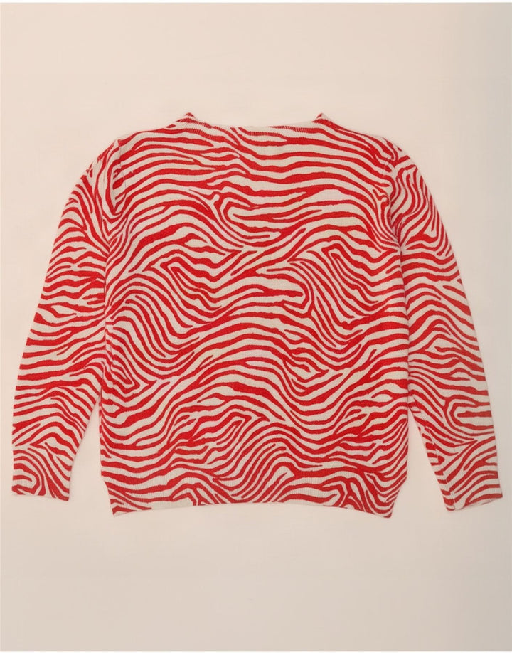 Suéter feminino Marks & Spencer com gola redonda Reino Unido 12 médio vermelho