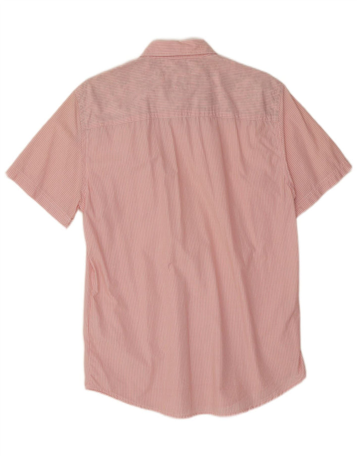 Camisa masculina de manga curta Guess grande algodão listrado rosa
