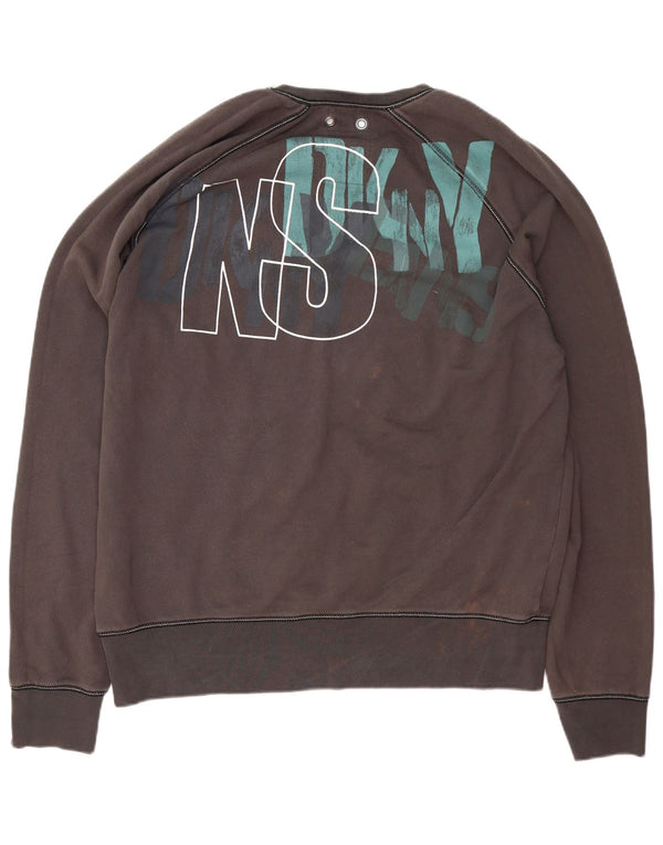 Dkny moletom gráfico masculino jumper XL algodão cinza