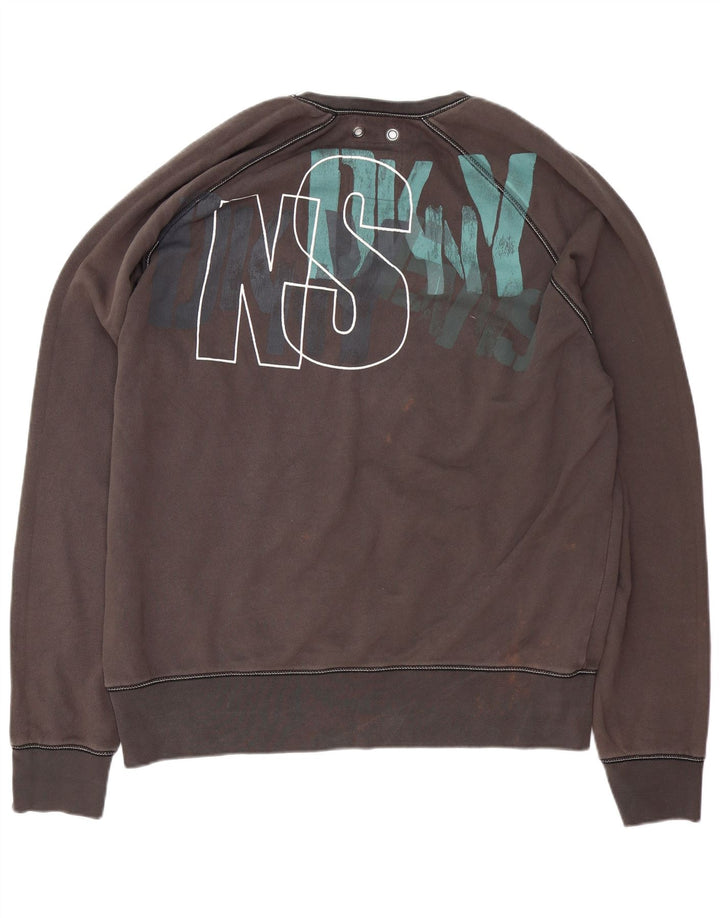 Dkny moletom gráfico masculino jumper XL algodão cinza