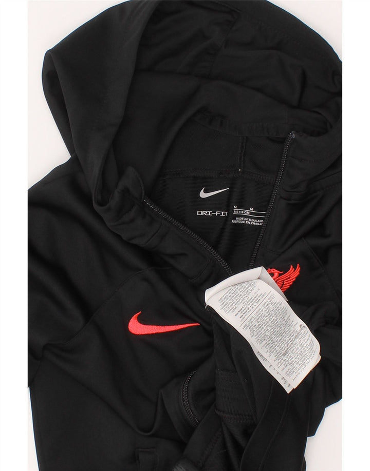Suéter Nike Boys Liverpool Graphic Zip com capuz 5-6 anos médio preto