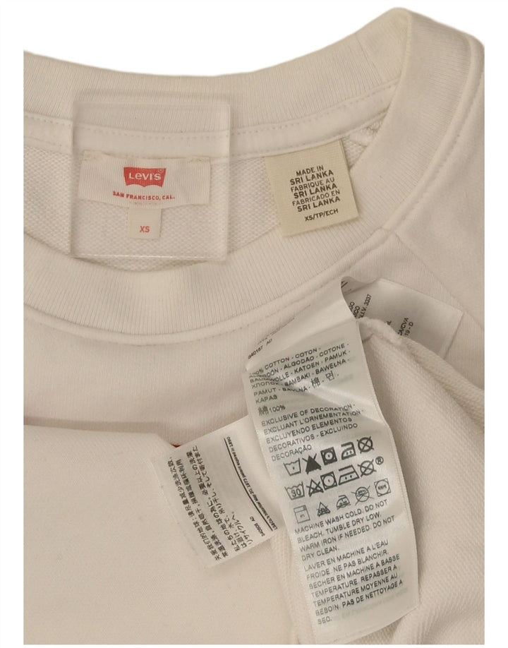 Levi's feminino gráfico oversized moletom jumper UK 6 XS algodão branco