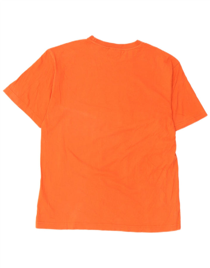 Fila Mens Graphic T-Shirt Top Médio Algodão Listrado Laranja