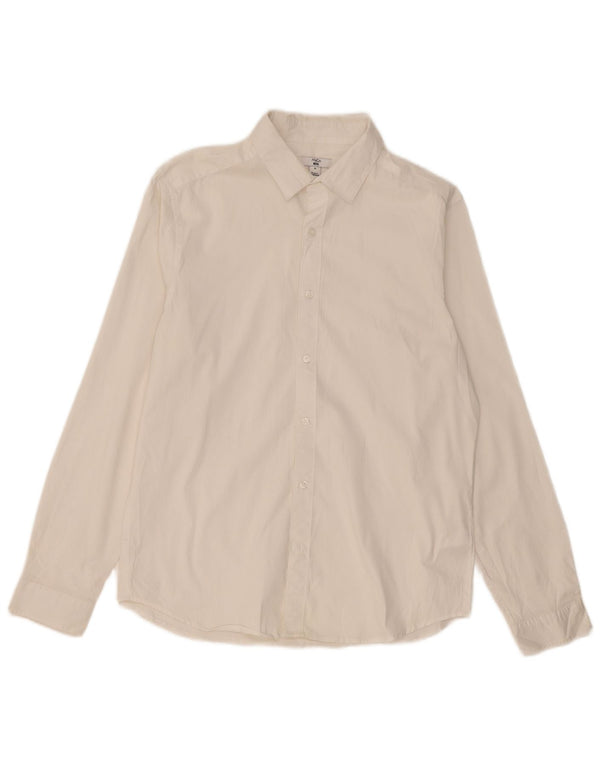 Camisa masculina M&Co de algodão branco médio
