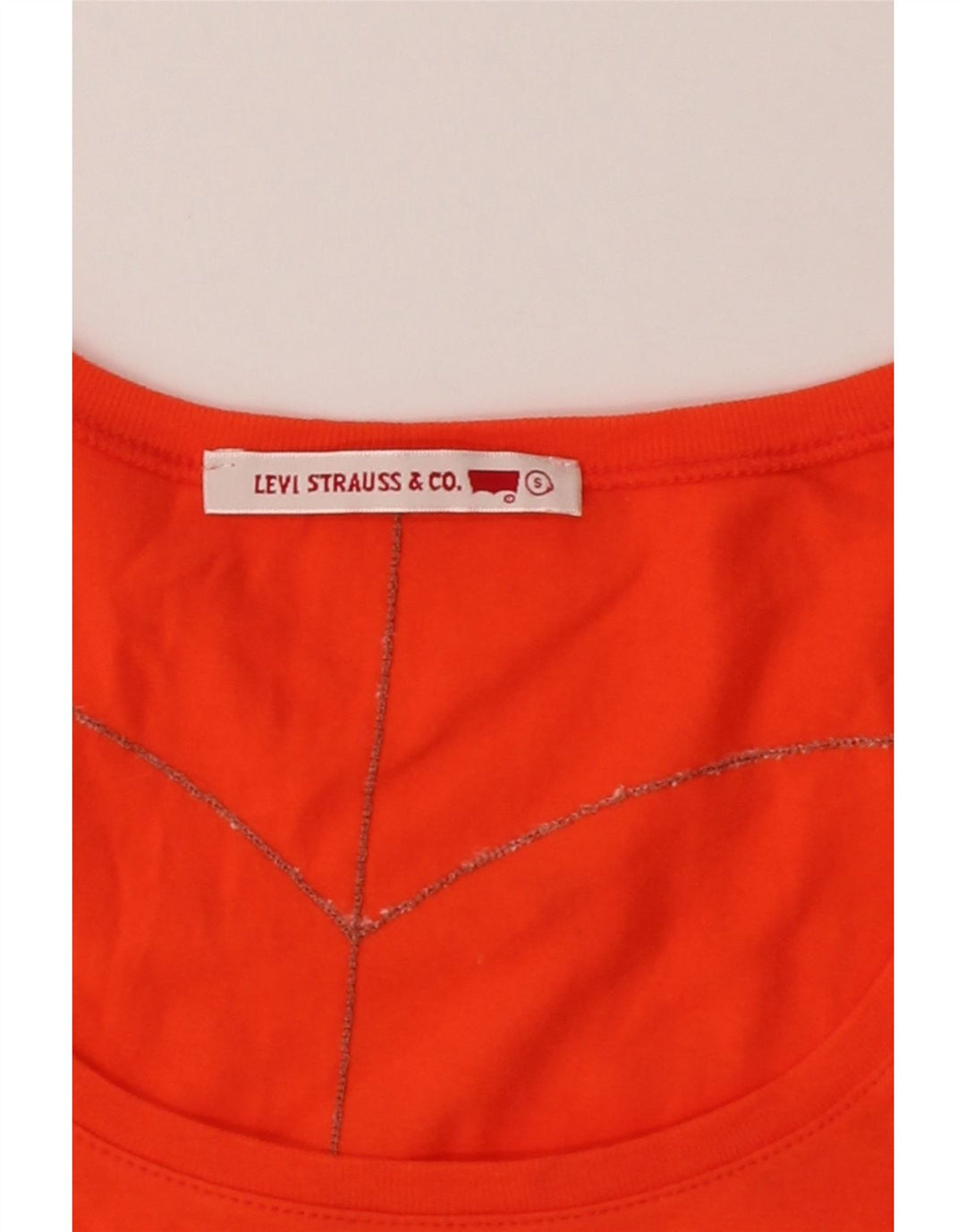 Camiseta feminina LEVI'S UK 8 pequeno algodão laranja
