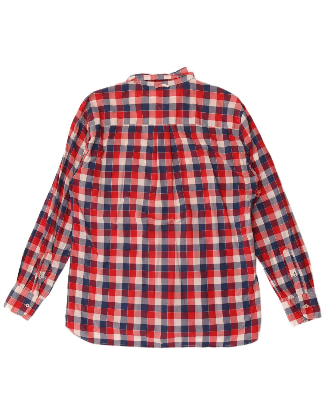 Tommy Hilfiger Mens Custom Fit Camisa XL Vermelho Algodão Gingham