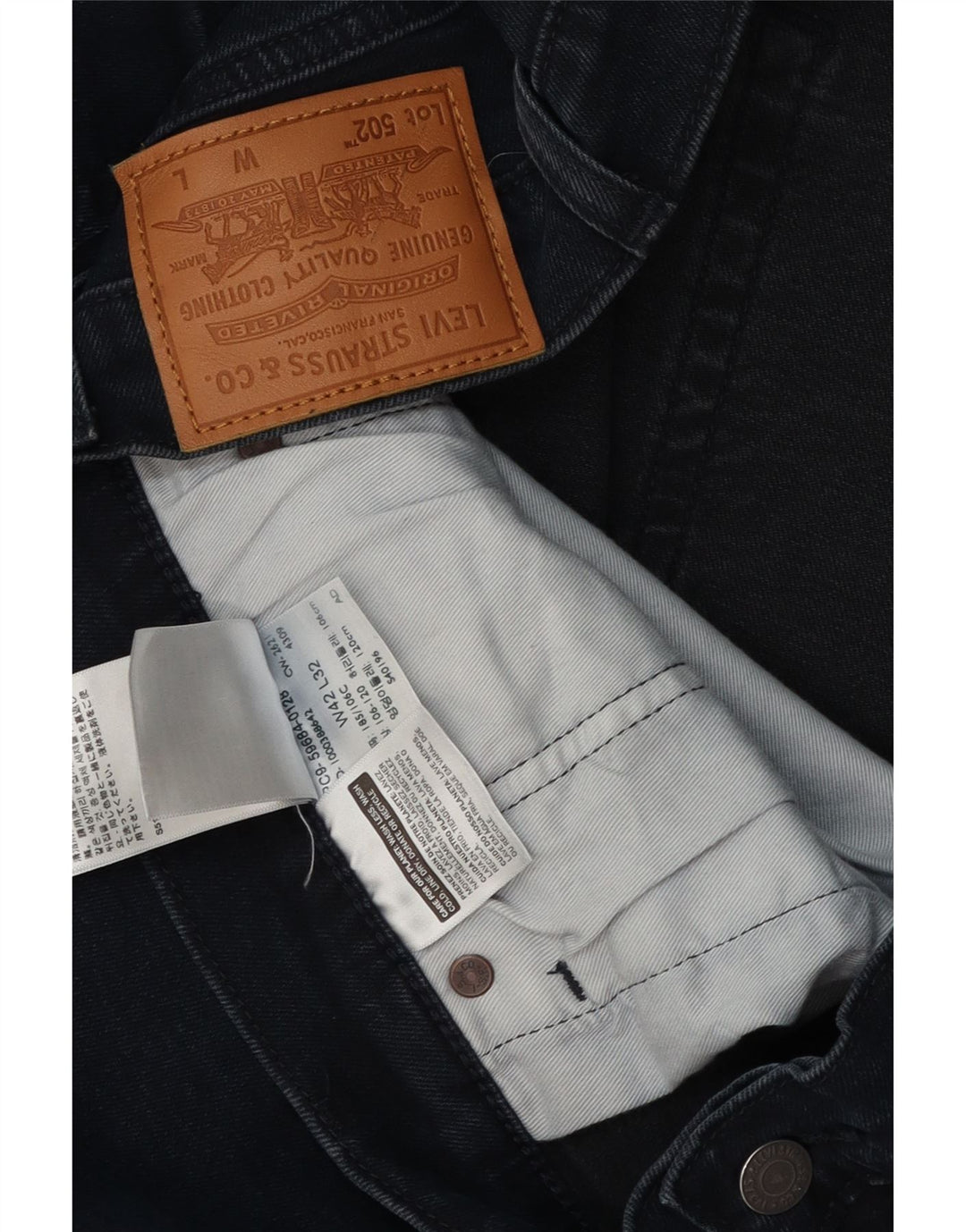 Jeans Levi's 502 Regular Tapered Masculino W42 L32 Azul Marinho Algodão