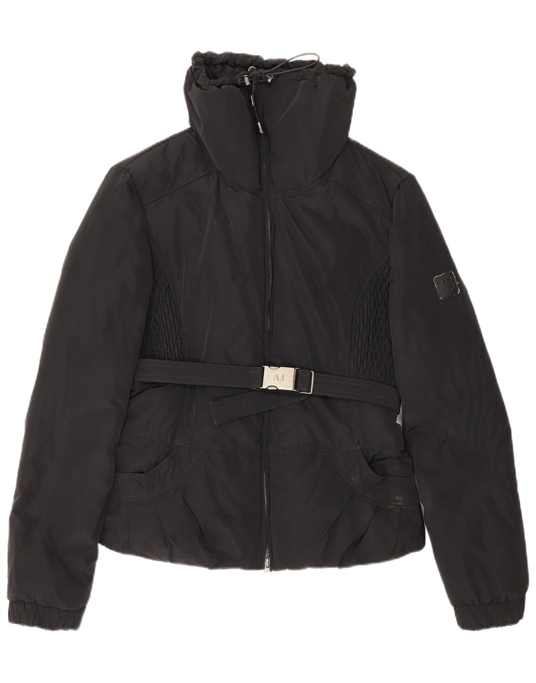 Jaqueta acolchoada feminina Armani Jeans EU 42 grande poliéster preto