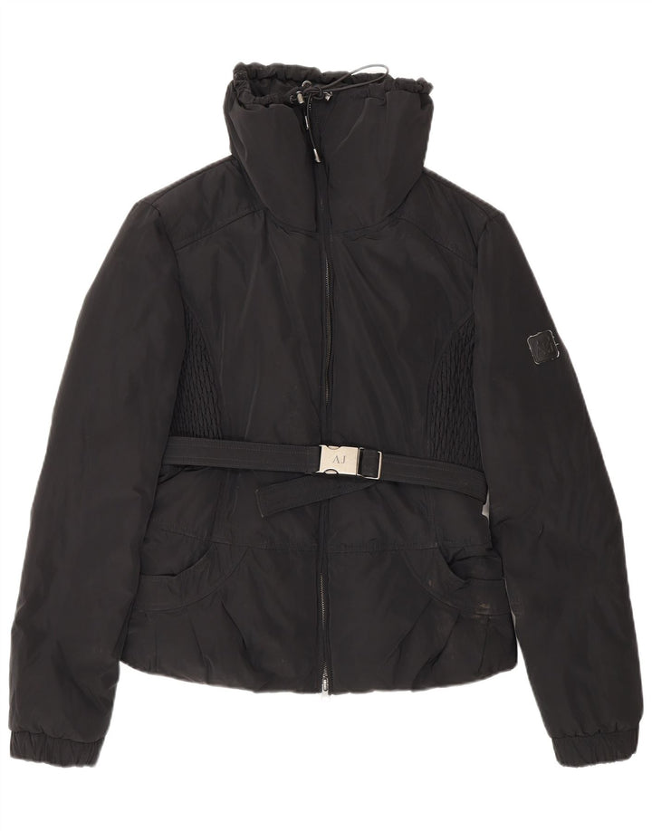 Jaqueta acolchoada feminina Armani Jeans EU 42 grande poliéster preto