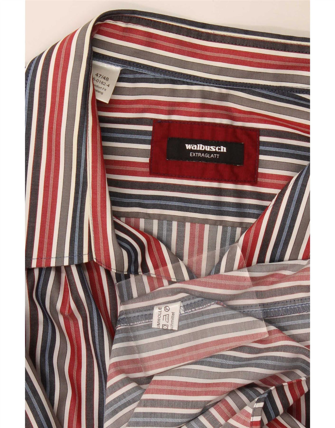 Camisa masculina Walbusch tamanho 47/48 2XL algodão listrado multicolorido