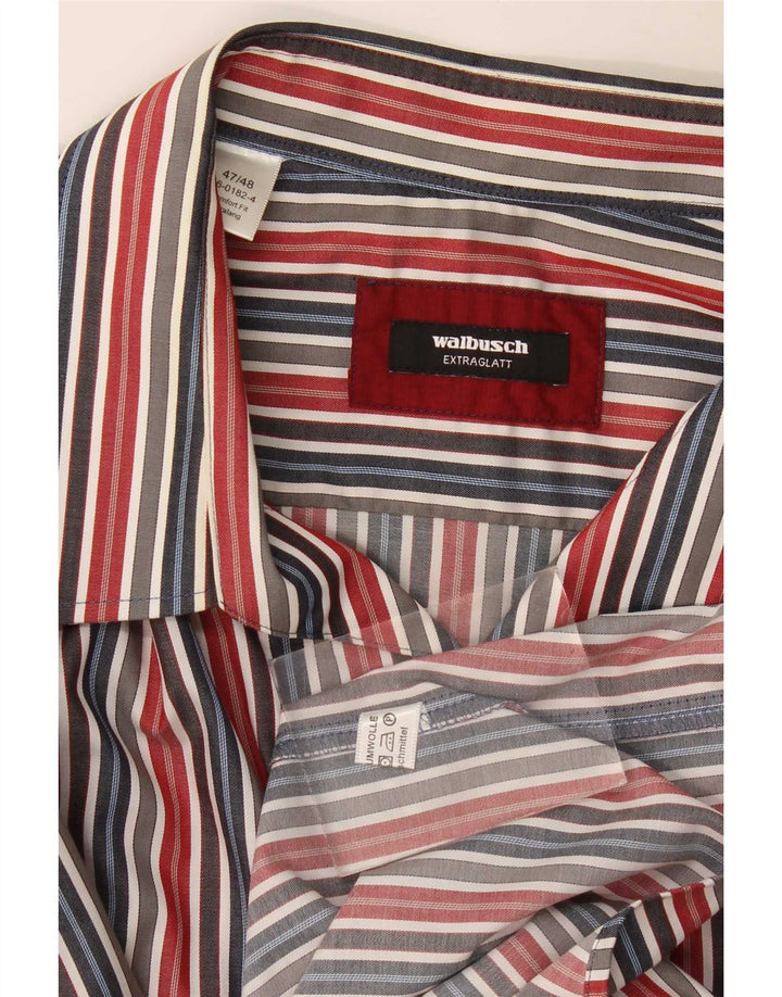 Camisa masculina Walbusch tamanho 47/48 2XL algodão listrado multicolorido