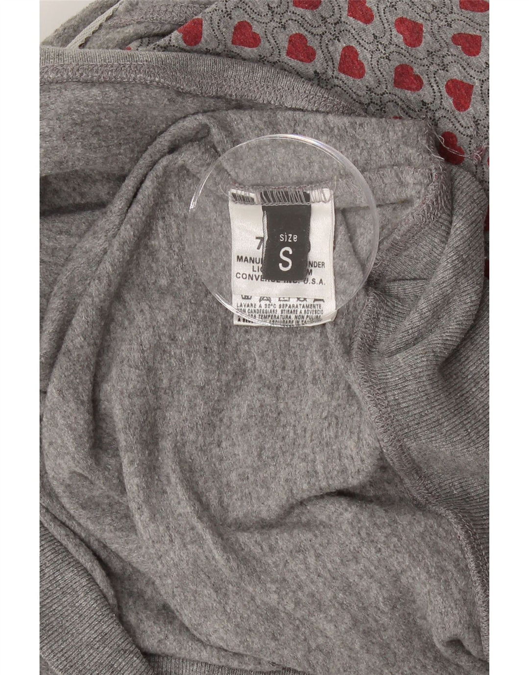 CONVERSE Womens Hoodie Jumper UK 10 Small Grey Spotted Cotton Vintage Converse and Second-Hand Converse from Messina Hembry 