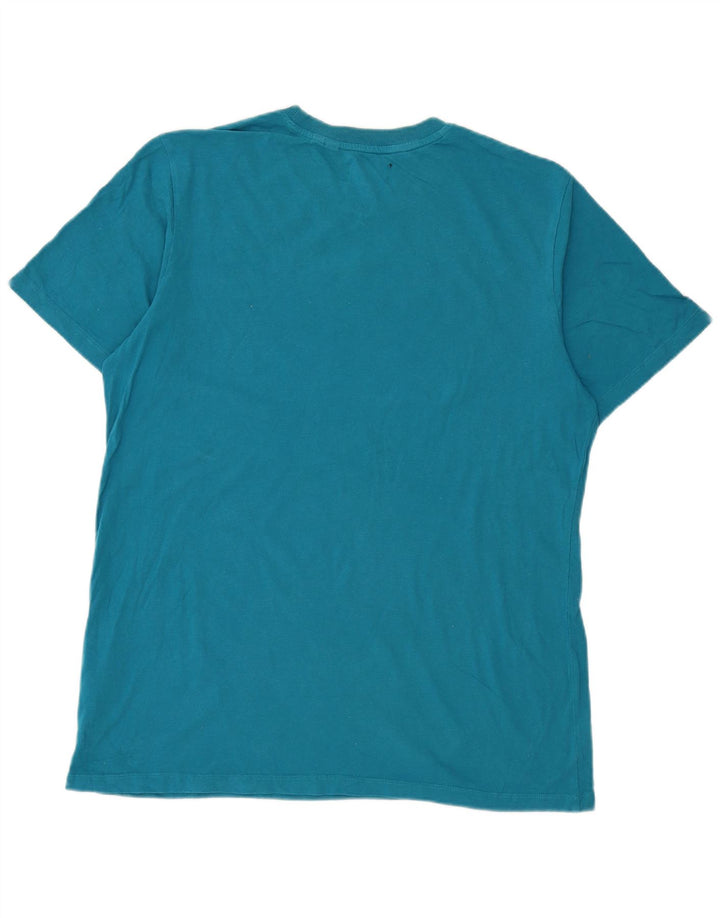 Camiseta feminina Superdry top grande algodão azul