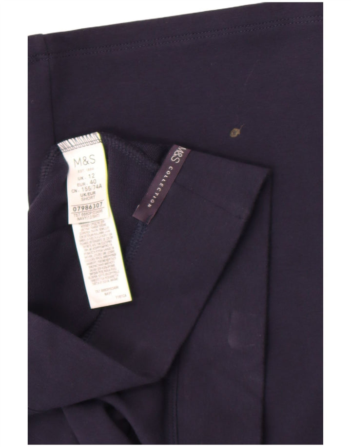 Calça de treino feminina Marks & Spencer Reino Unido 12 algodão azul marinho médio