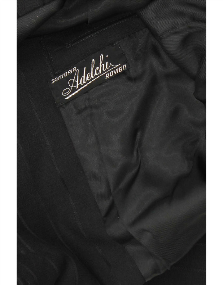Jaqueta blazer masculina vintage com 2 botões UK 36 listrada preta pequena