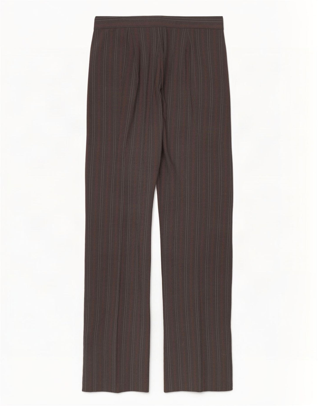 Calça feminina Benetton Stretch Suit IT 44 médio W32 L35 listrado cinza