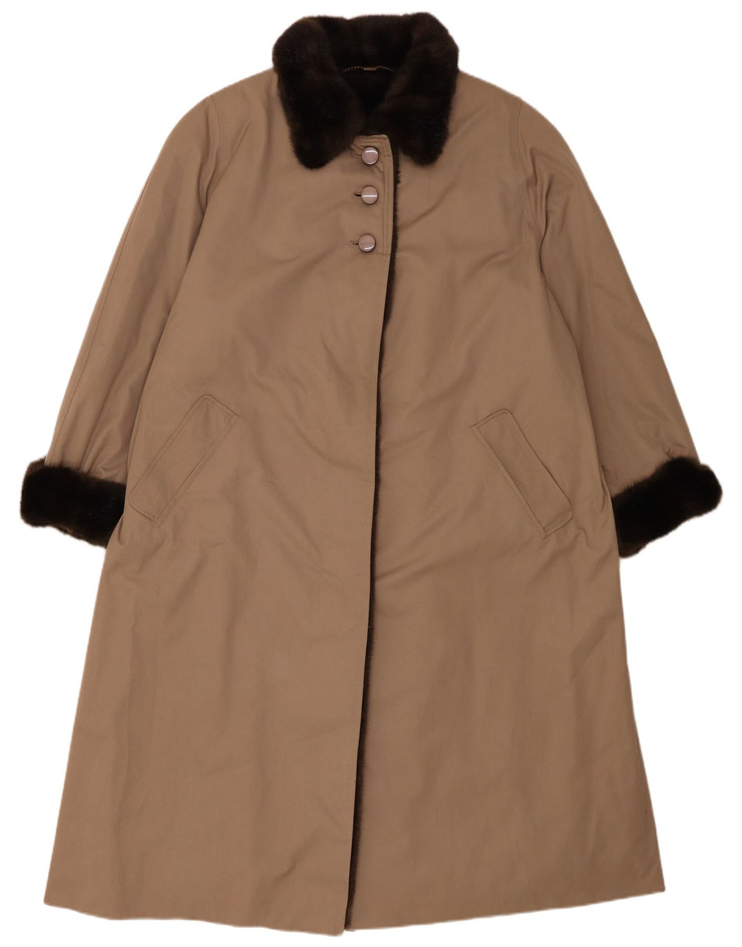Sobretudo feminino Valmeline UK 20 2XL poliéster marrom