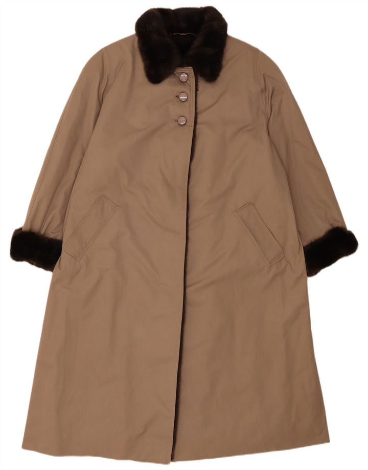 Sobretudo feminino Valmeline UK 20 2XL poliéster marrom