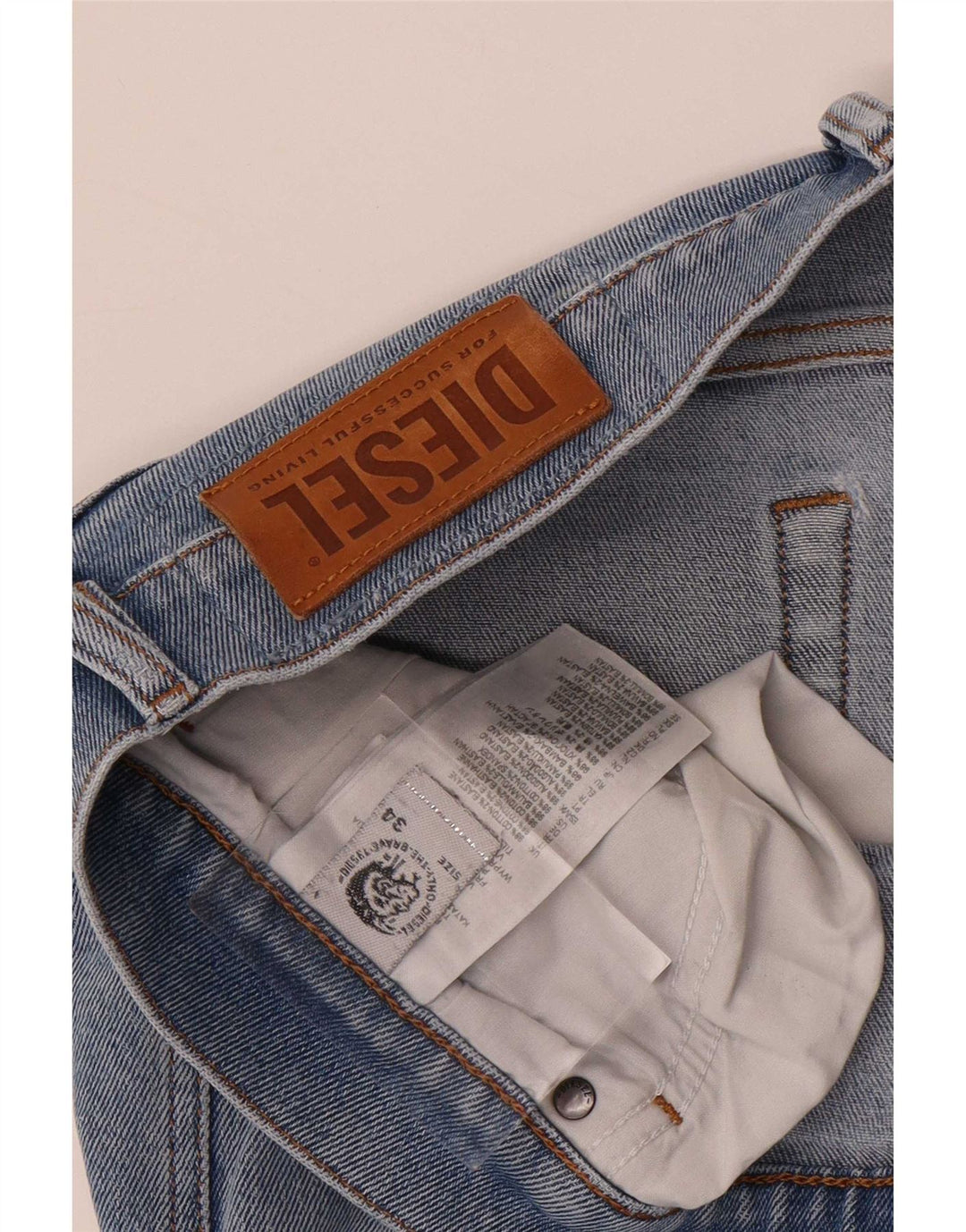Diesel Mens Slim Jeans W34 L34 Azul Algodão