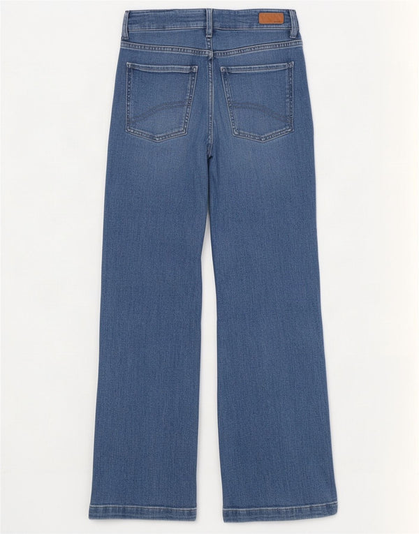 Fat Face Womens Elise Wide Leg Jeans Reino Unido 10 Pequeno W28 L30 Azul Algodão