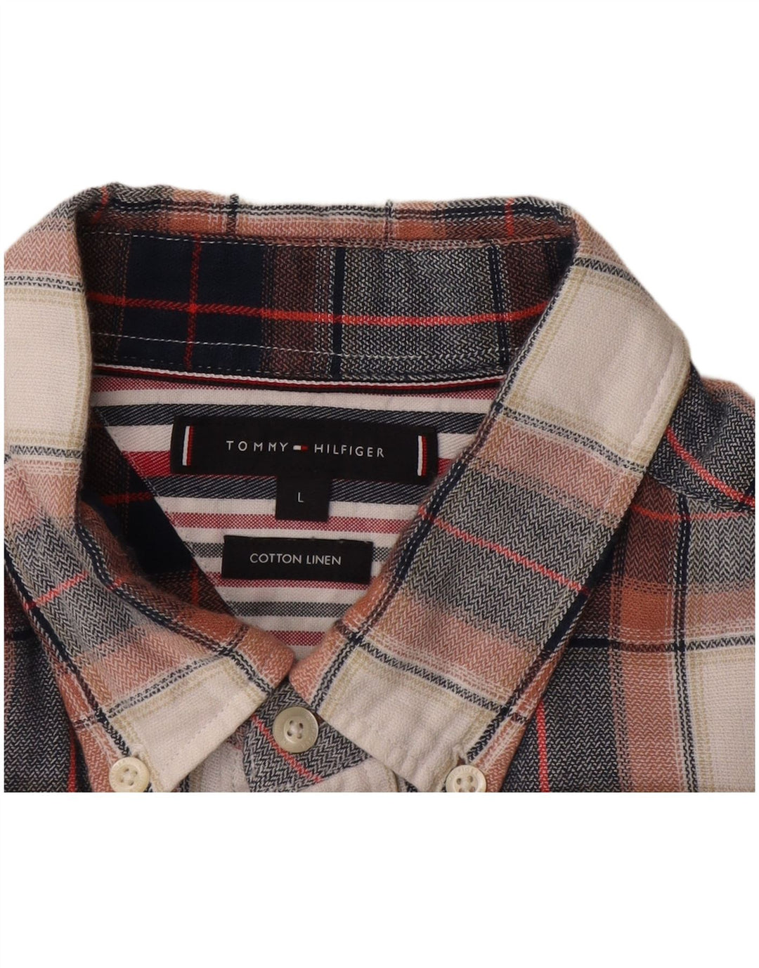 Camisa masculina de flanela Tommy Hilfiger grande algodão xadrez multicolorido