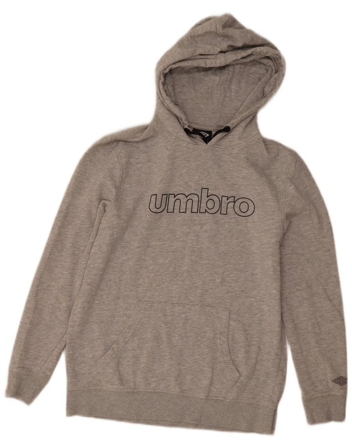 Suéter gráfico masculino Umbro com capuz cinza médio algodão