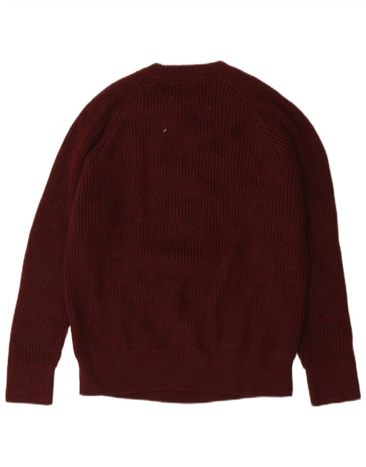 Suéter masculino Zara com gola redonda, médio de lã cor de vinho