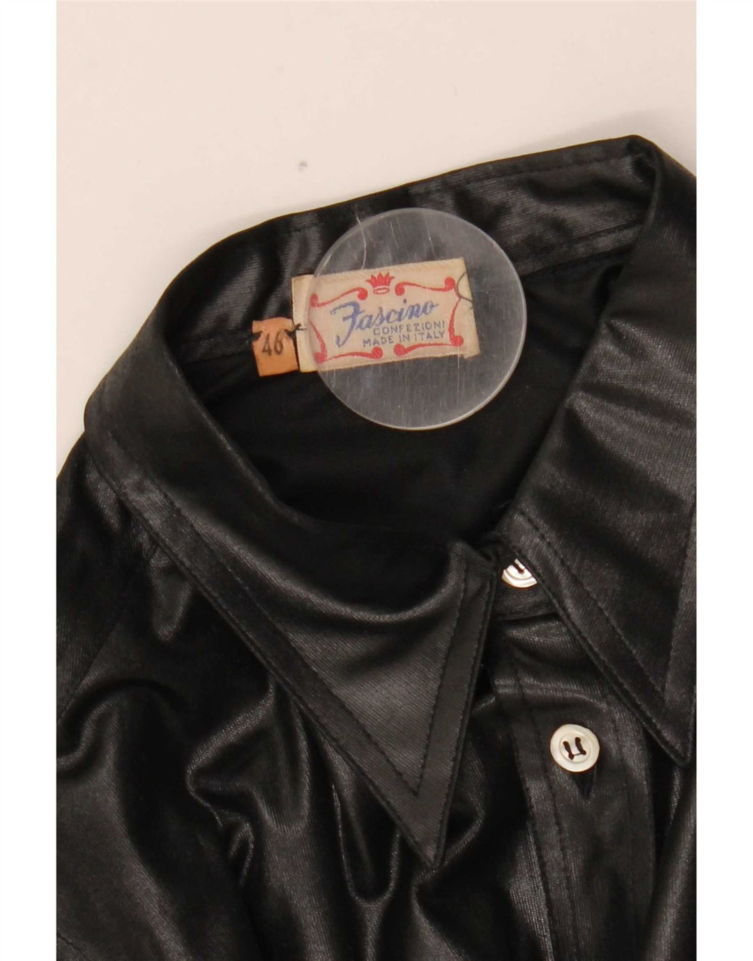 Camisa feminina de couro Fascino IT 46 grande preta
