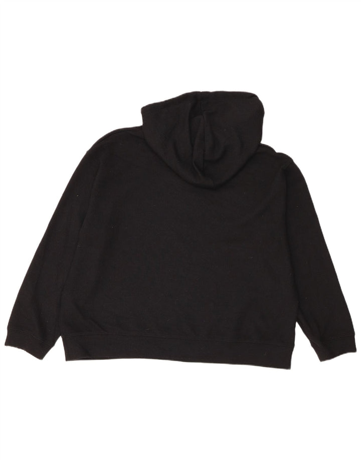 Zara Womens Oversized Hoodie Jumper UK 14 Médio Preto Poliéster