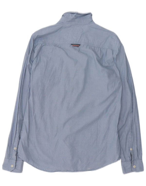 Camisa masculina Tommy Bahama Regular Fit de algodão listrado azul médio