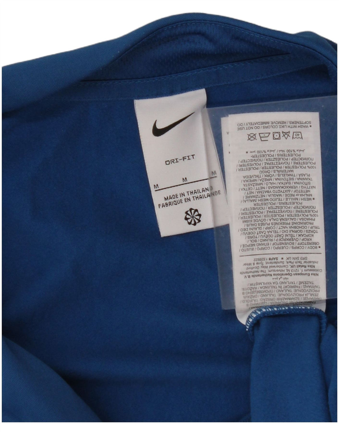 NIKE Womens Dri Fit Zip Neck Pullover Treino Top Reino Unido 14 Médio Azul