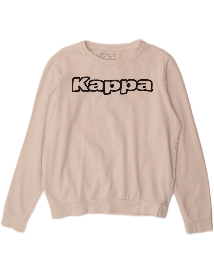 KAPPA moletom gráfico masculino jumper pequeno algodão branco