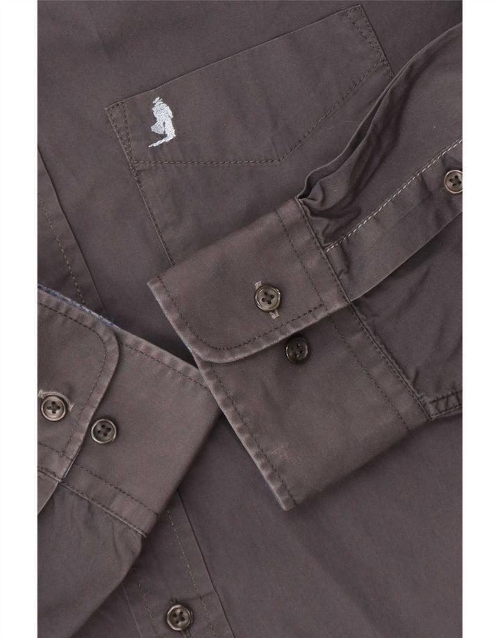 Camisa masculina Marlboro Classics Regular Fit grande algodão cinza