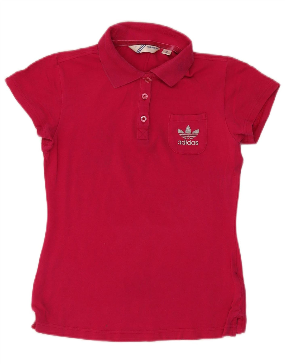 Camisa polo feminina Adidas EU 36 pequena algodão rosa