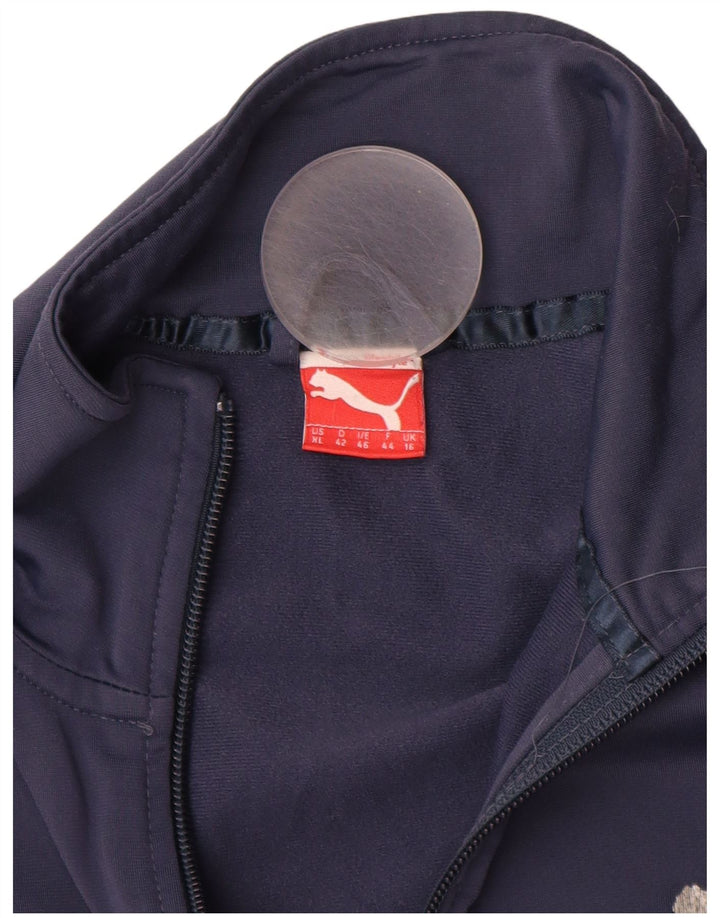 PUMA Womens Tracksuit Top Jacket UK 16 Grande Azul Marinho Colorblock