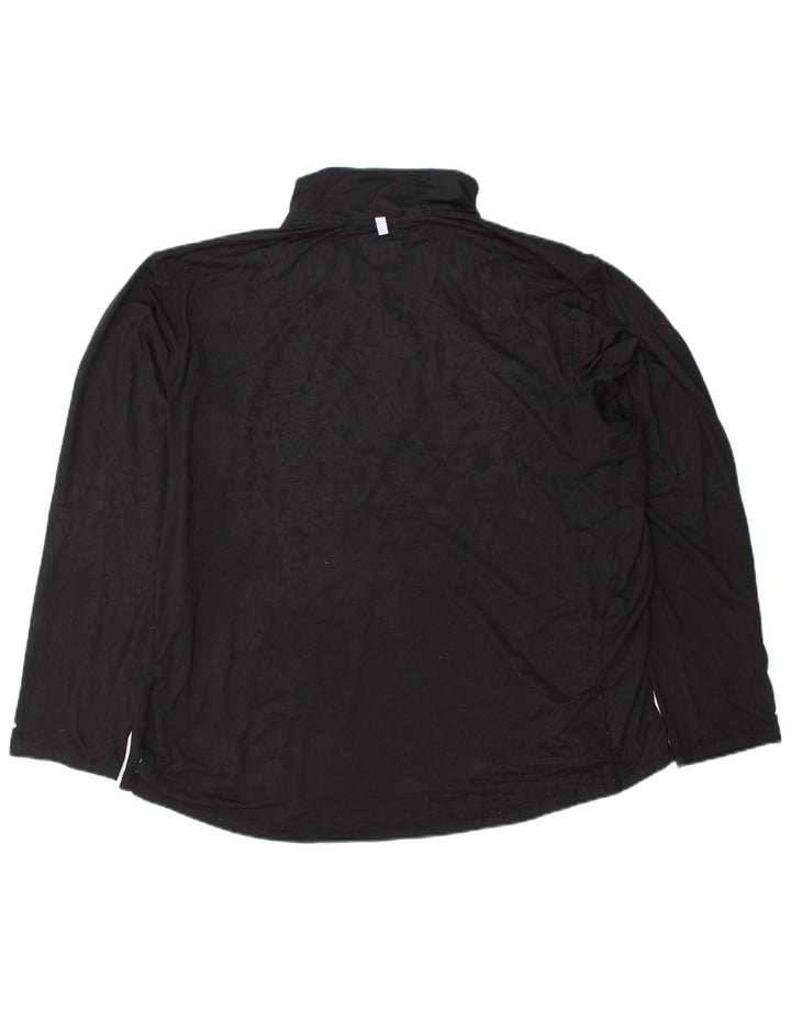 Russell Athletic Mens Dri-Power Zip Neck Top Manga Longa XL Preto Poliéster