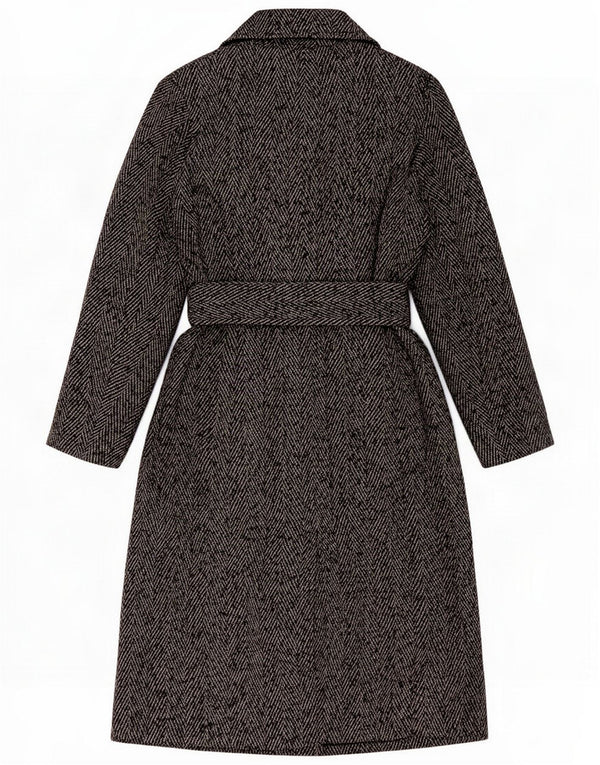 Marks & Spencer Casaco feminino duplo breasted Reino Unido 8 pequeno cinza manchado