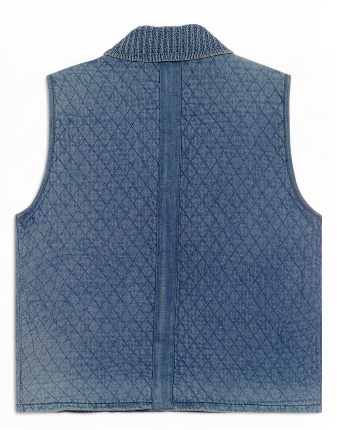 Colete jeans acolchoado feminino Blue Willi UK 14 algodão médio