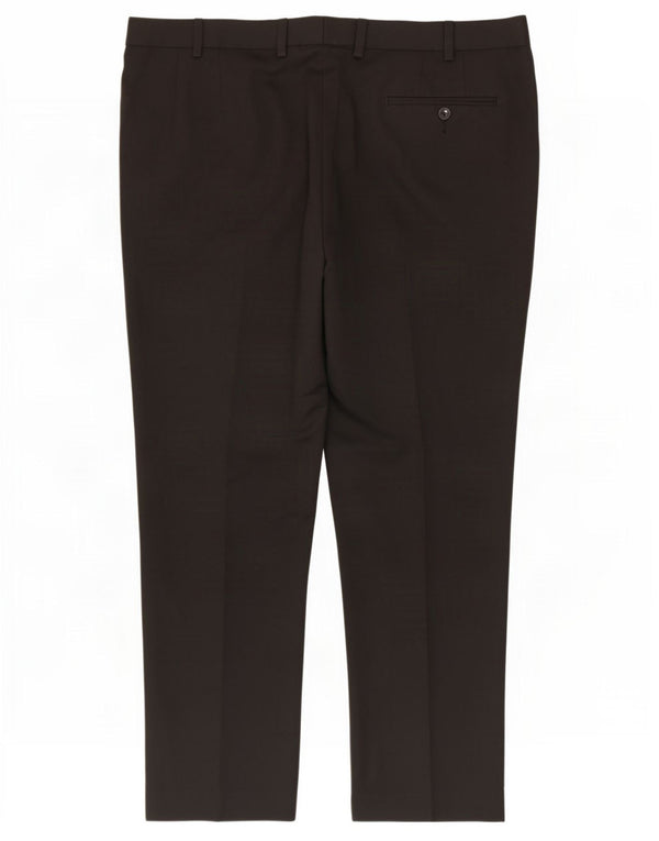 Calça masculina de ajuste regular Marks & Spencer W40 L29 poliéster preto
