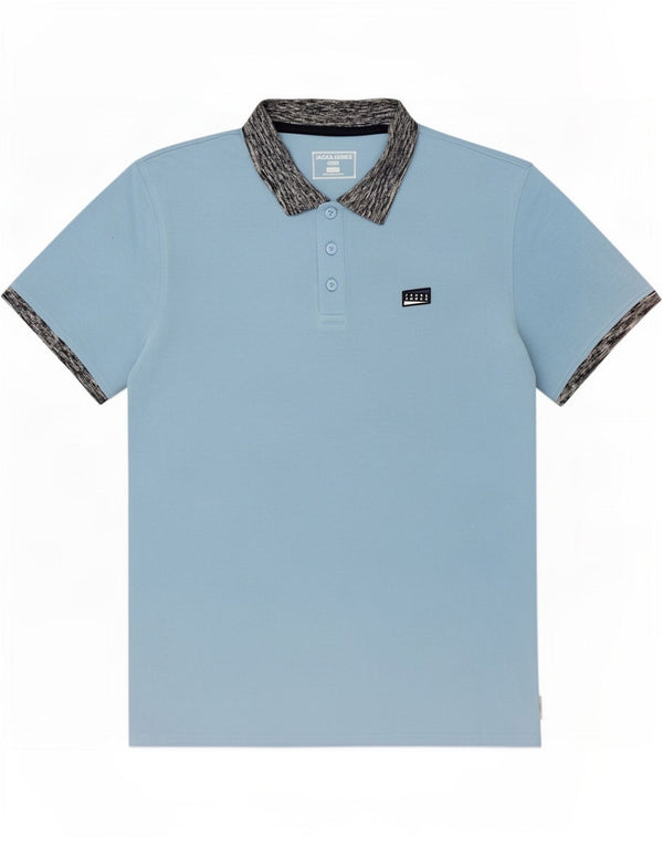 Jack & Jones Mens Slim Fit Rugby Polo Shirt 2XL Blue Cotton