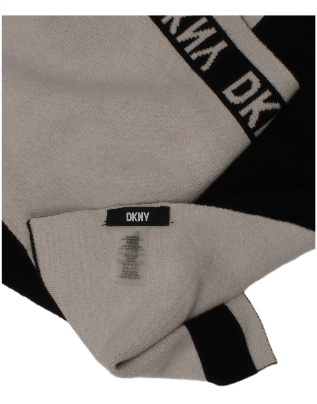 Dkny Lenço retangular masculino tamanho único logotipo acrílico listrado preto