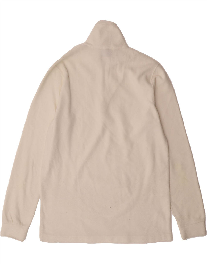 CHAMPION Mens Zip Neck Fleece Jumper Large White Vintage Champion and Second-Hand Champion from Messina Hembry 