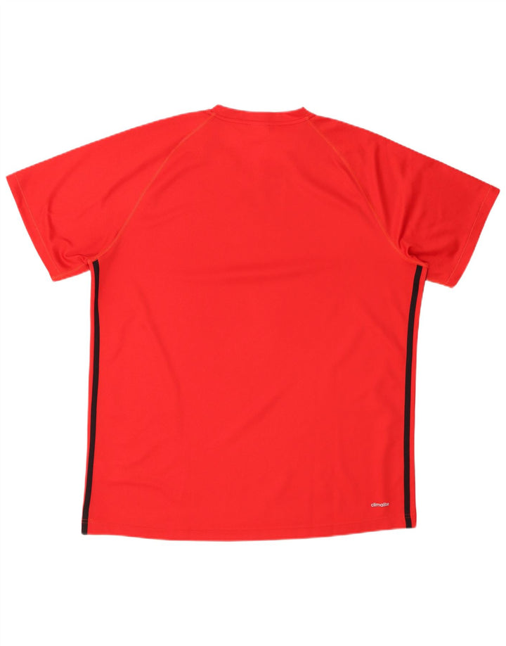 ADIDAS Mens Climalite T-Shirt Top XL Vermelho Poliéster